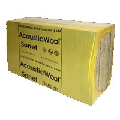 Акустическая минеральная вата AcousticWool Sonet P (100*600*1000мм 2,4м2/уп), 80 кг/м3